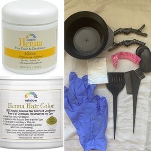 NEW Blonde Henna Hair Color/Conditioner + Tools (Brightens & Highlights) Rainbow